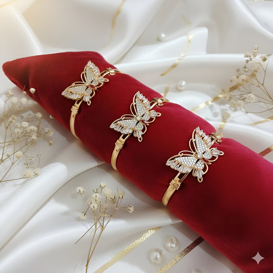 Dazzling Butterfly Gold-Tone Bracelet